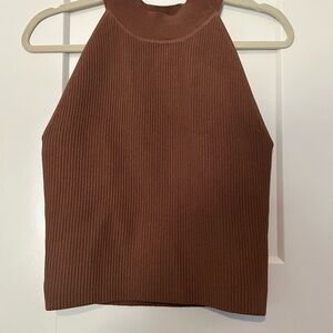 Allie Rose Brown Ribbed Tank Top